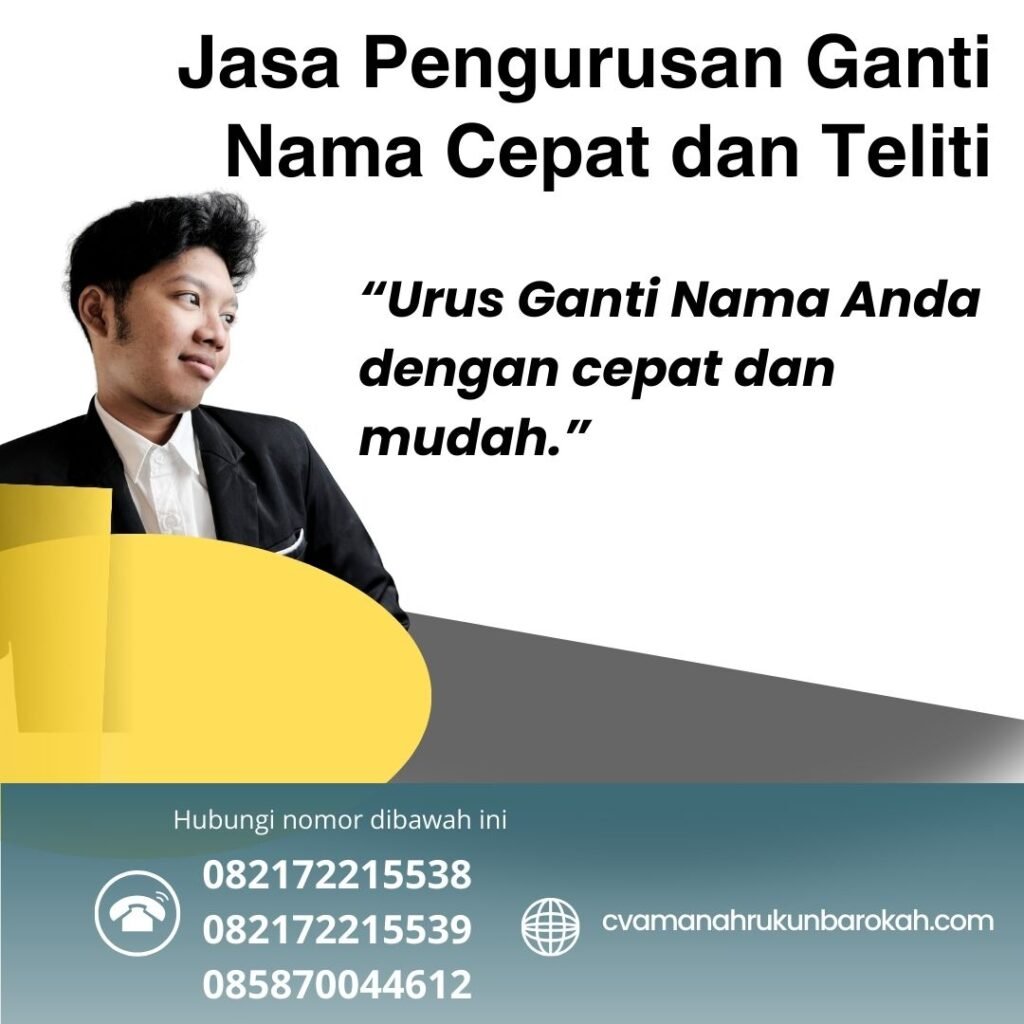 Jasa Pengurusan Ganti Nama Cepat Dan Teliti