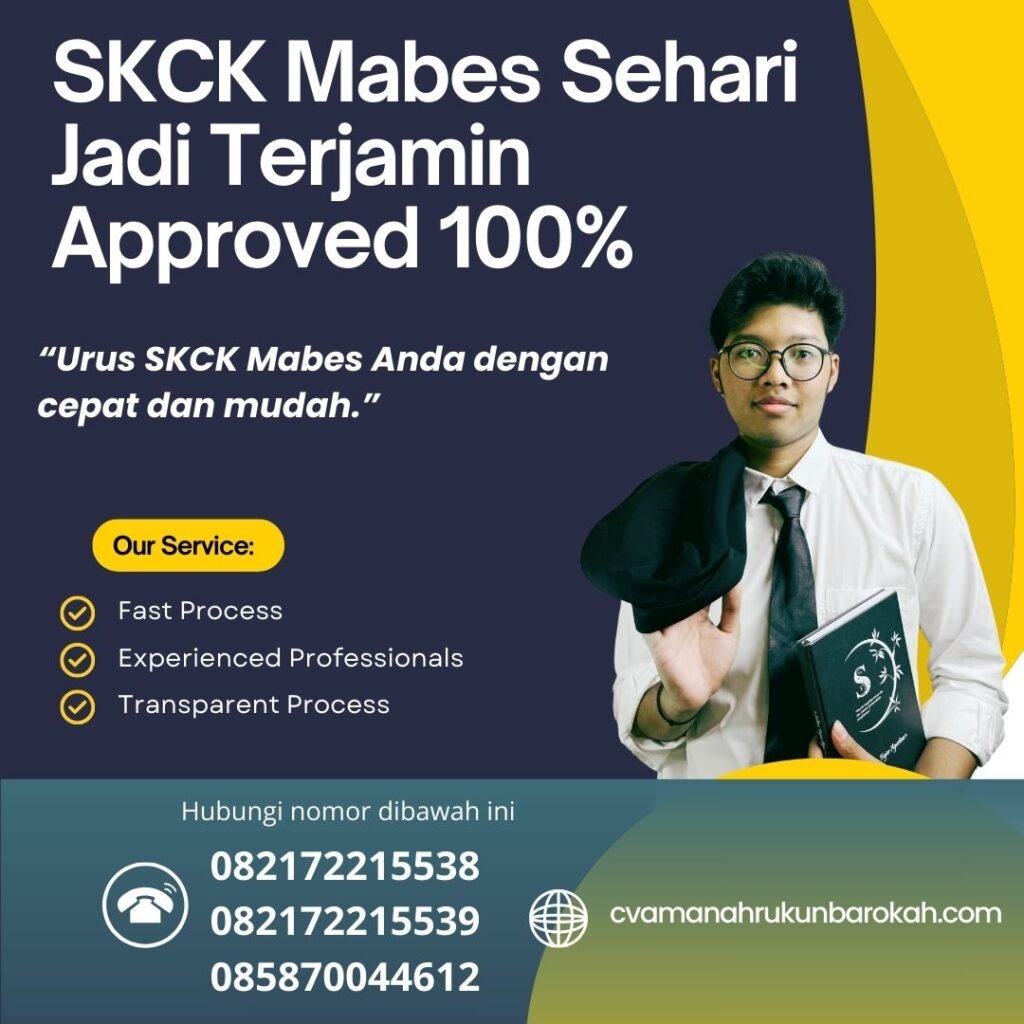 Skck Mabes Sehari Jadi Terjamin Approved 100%