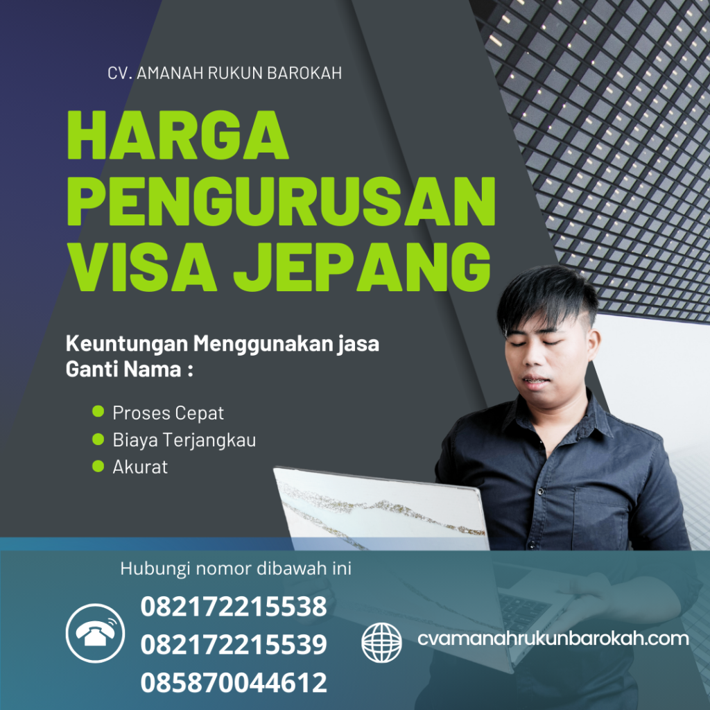 Harga Pengurusan Visa Jepang Harga Pengurusan Visa Jepang