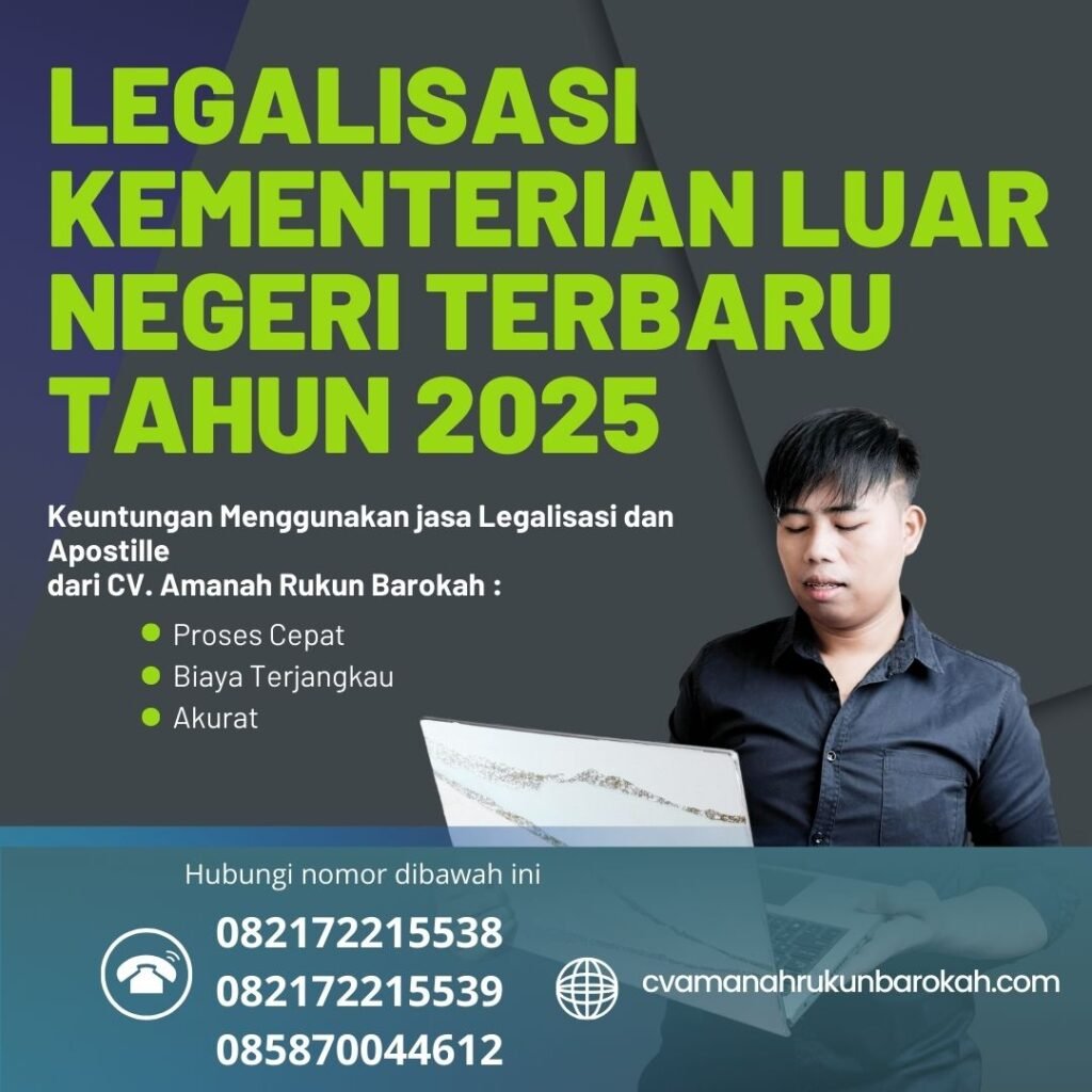 Legalisasi Kementerian Luar Negeri Terbaru Tahun 2025