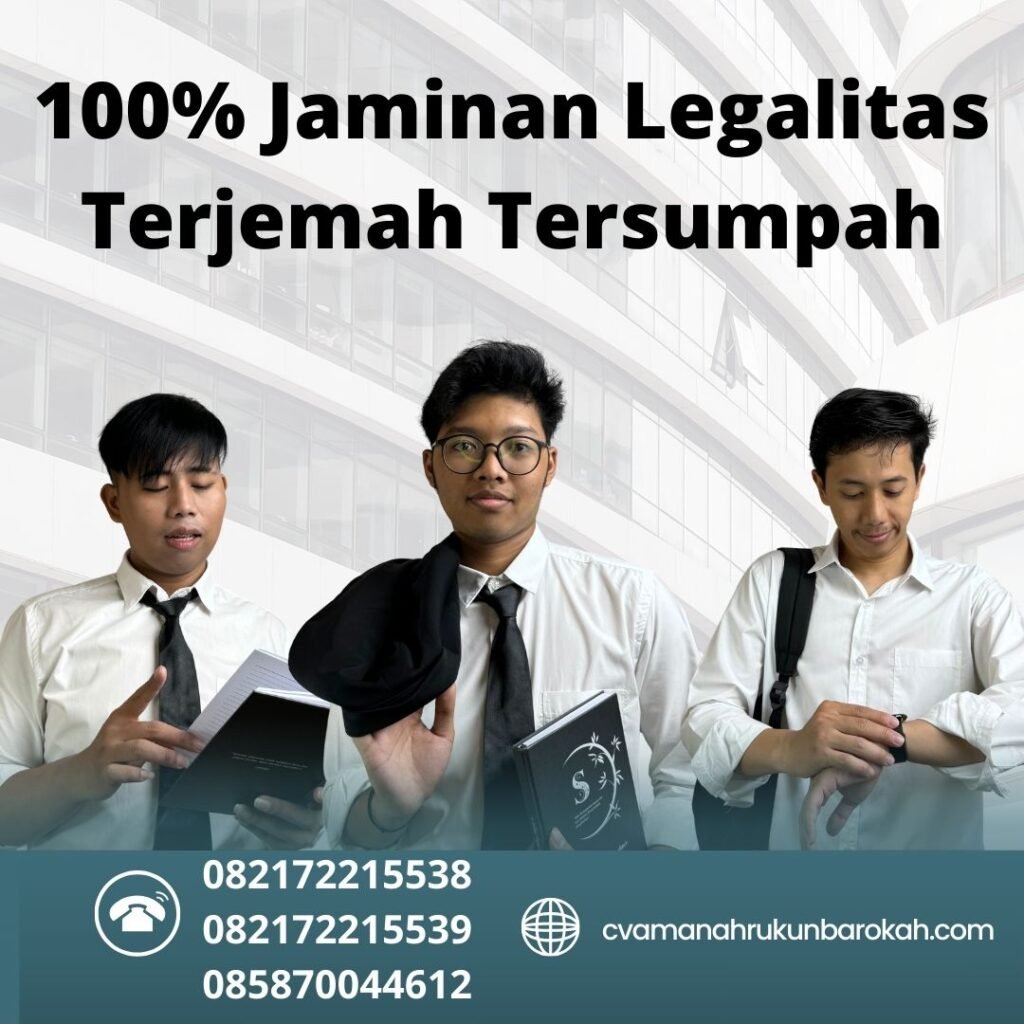 100% Jaminan Legalitas Terjemah Tersumpah 100% Jaminan Legalitas Terjemah Tersumpah
