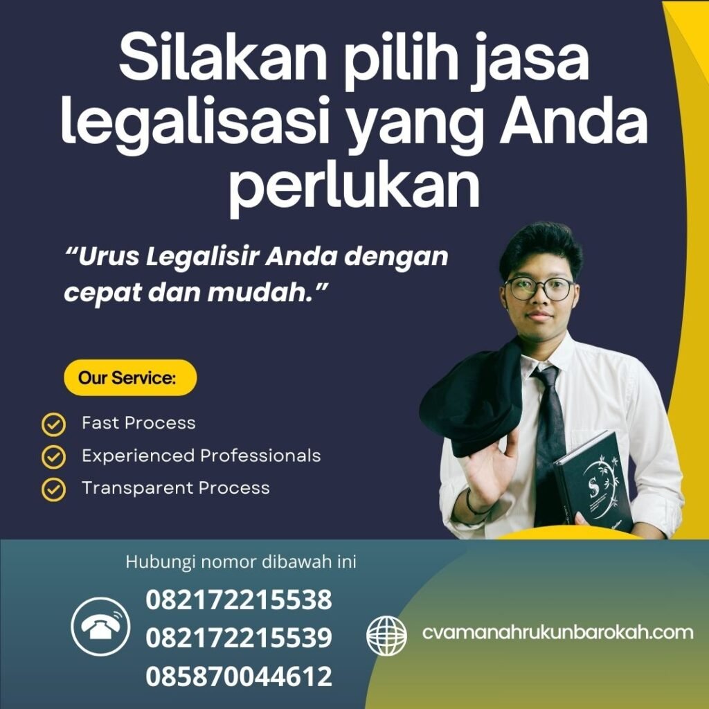 Silakan pilih jasa legalisasi yang Anda perlukan Silakan Pilih Jasa Legalisasi Yang Anda Perlukan