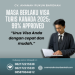 Masa Berlaku Visa Turis Kanada 2025 99% Approved
