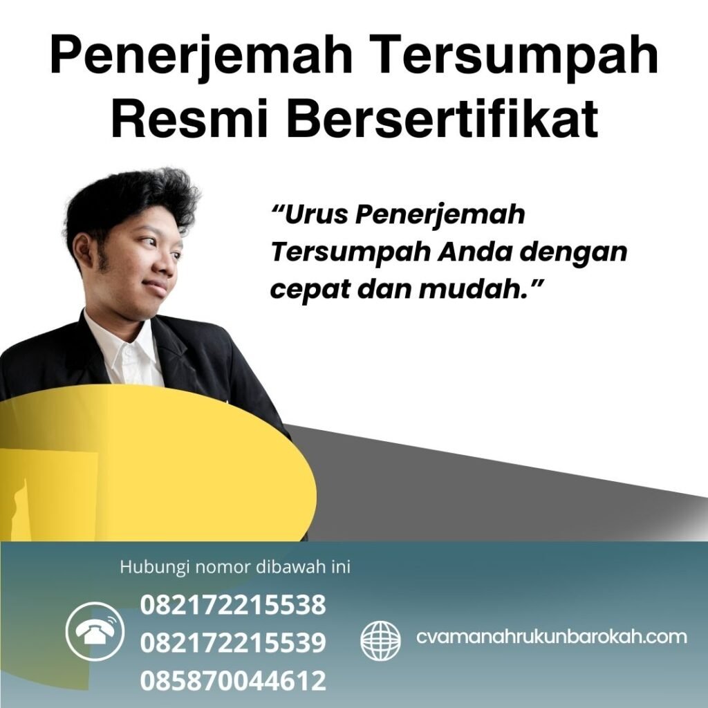 Penerjemah Tersumpah Resmi Bersertifikat Penerjemah Tersumpah Resmi Bersertifikat