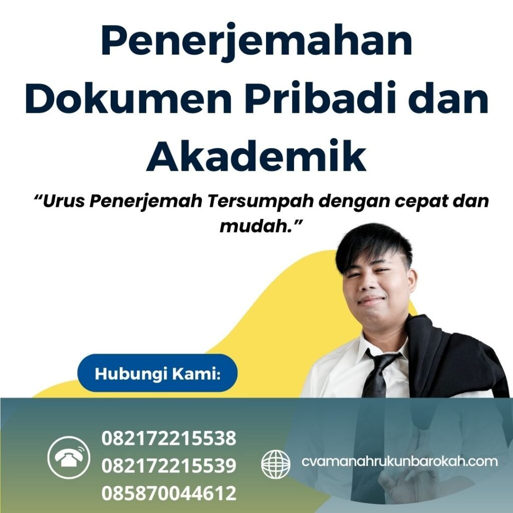Penerjemahan Dokumen Pribadi dan Akademik Penerjemahan Dokumen Pribadi Dan Akademik