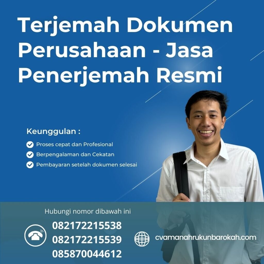 Terjemah Dokumen Perusahaan - Jasa Penerjemah Resmi Terjemah Dokumen Perusahaan Jasa Penerjemah Resmi