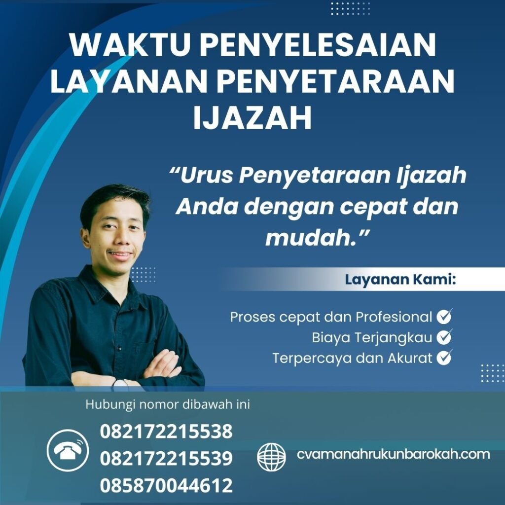 Waktu Penyelesaian Layanan Penyetaraan Ijazah Waktu Penyelesaian Layanan Penyetaraan Ijazah