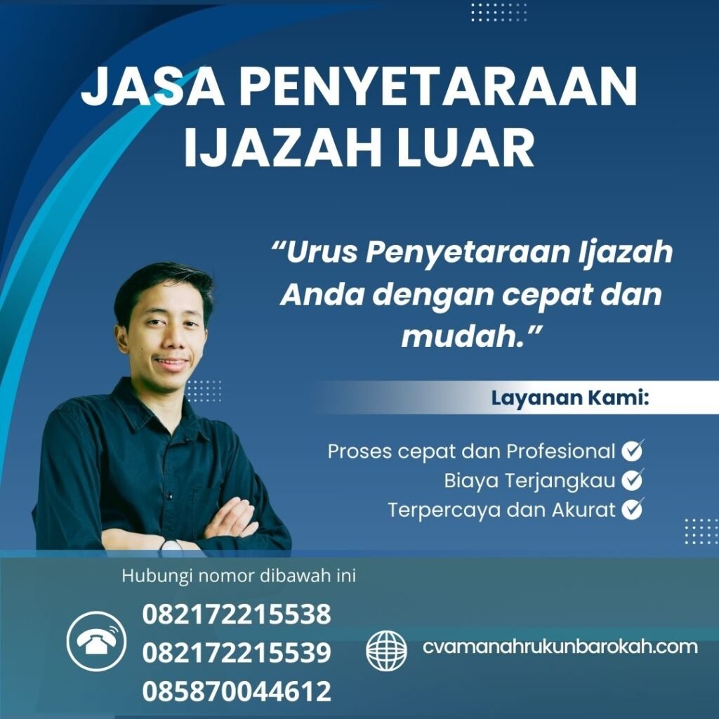 Jasa Penyetaraan Ijazah Luar Jasa penyetaraan ijazah luar