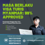 Masa Berlaku Visa Turis Myanmar 99% Approved