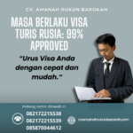 Masa Berlaku Visa Turis Rusia 99% Approved
