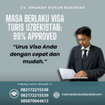 Masa Berlaku Visa Turis Uzbekistan 99% Approved
