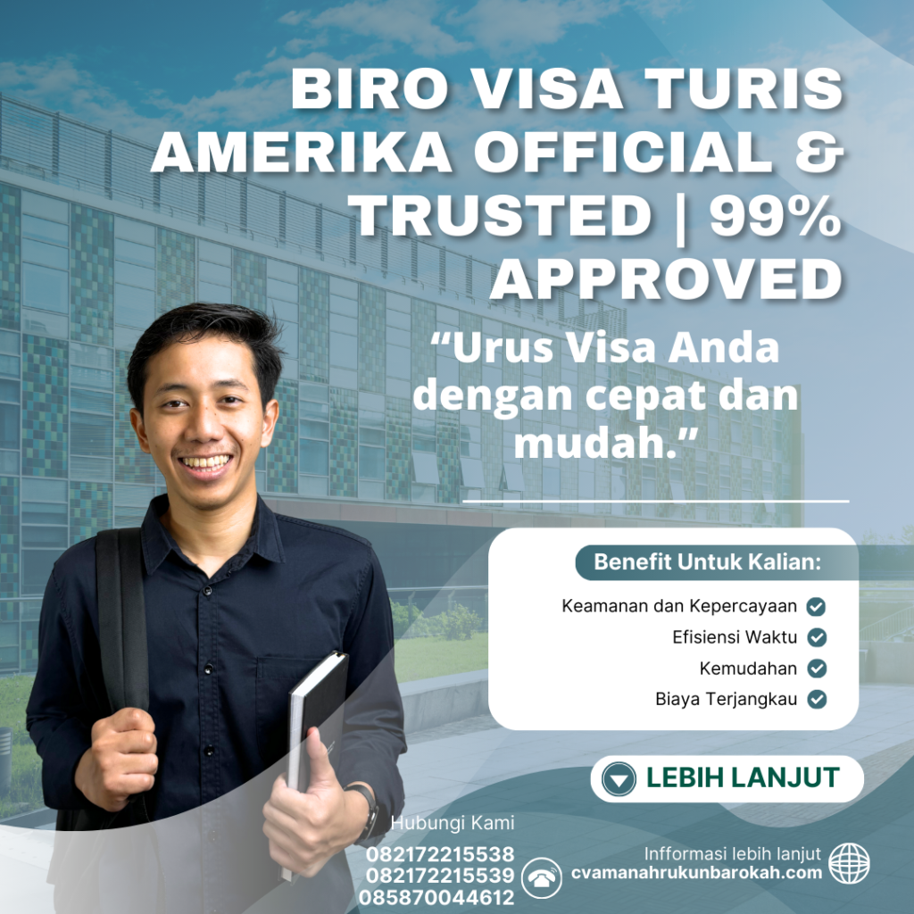 Biro visa turis amerika official & trusted 99% approved