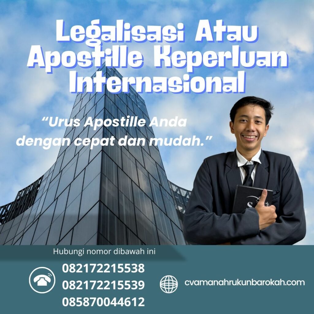 Legalisasi atau apostille keperluan internasional