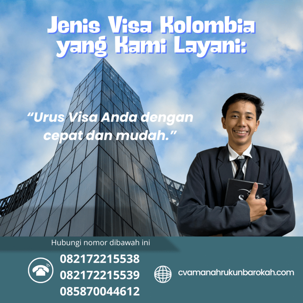 Jenis visa kolombia yang kami layani
