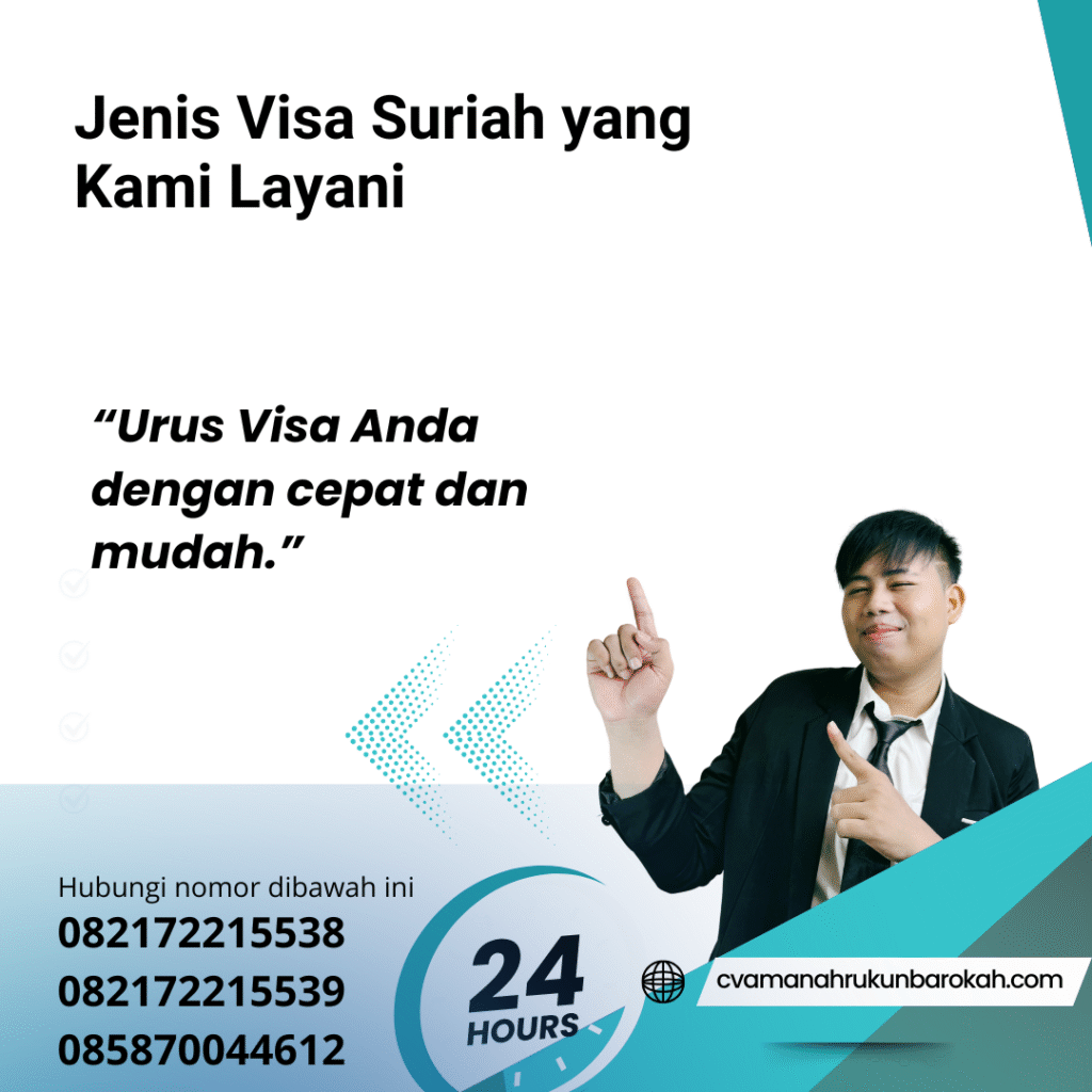 Jenis Visa Suriah yang Kami Layani Jenis visa suriah yang kami layani