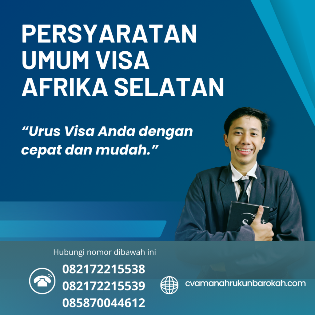 Persyaratan umum visa afrika selatan
