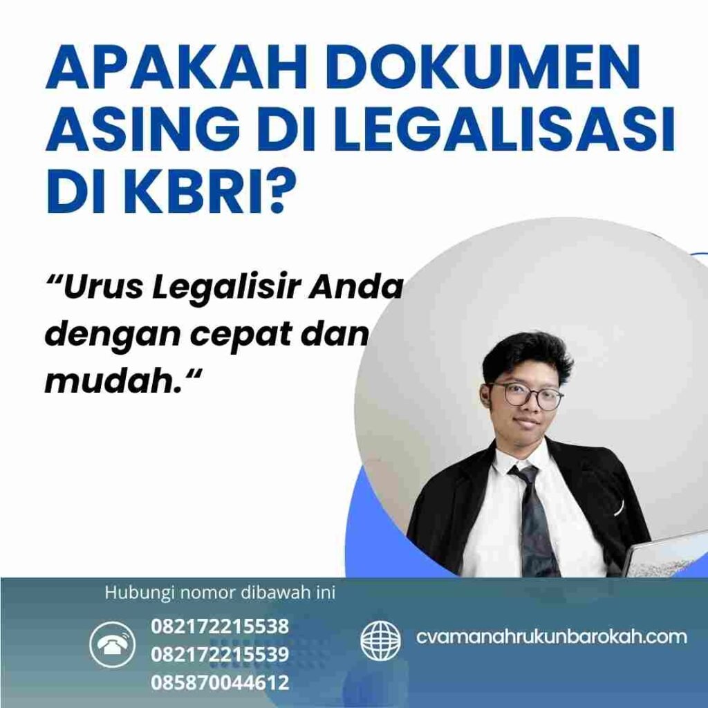 Apakah dokumen asing di legalisasi di kbri