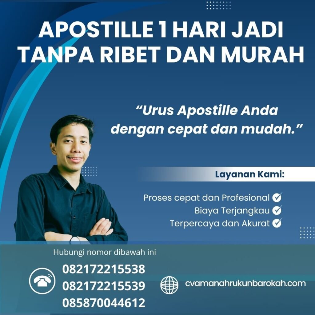 Apostille 1 hari jadi tanpa ribet dan murah
