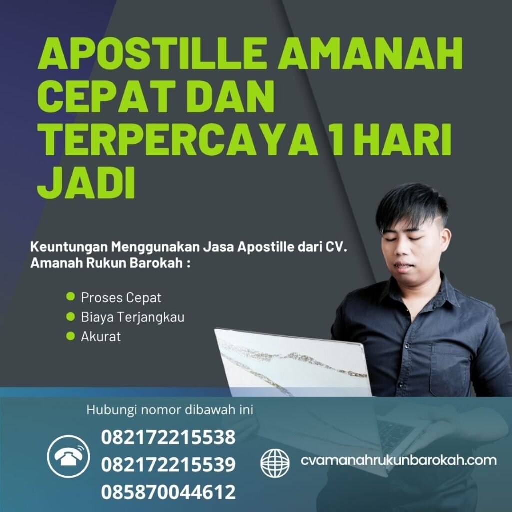 Apostille amanah cepat dan terpercaya 1 hari jadi