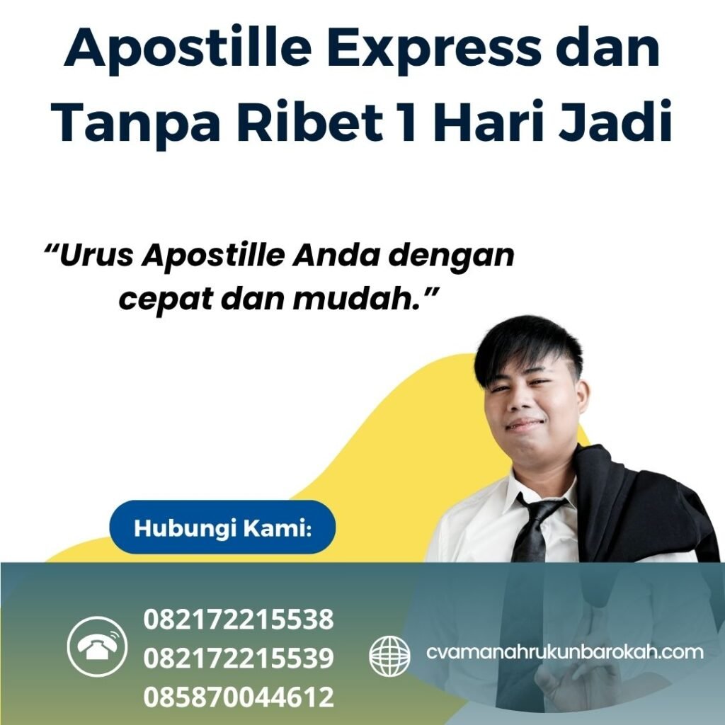 Apostille express dan tanpa ribet 1 hari jadi