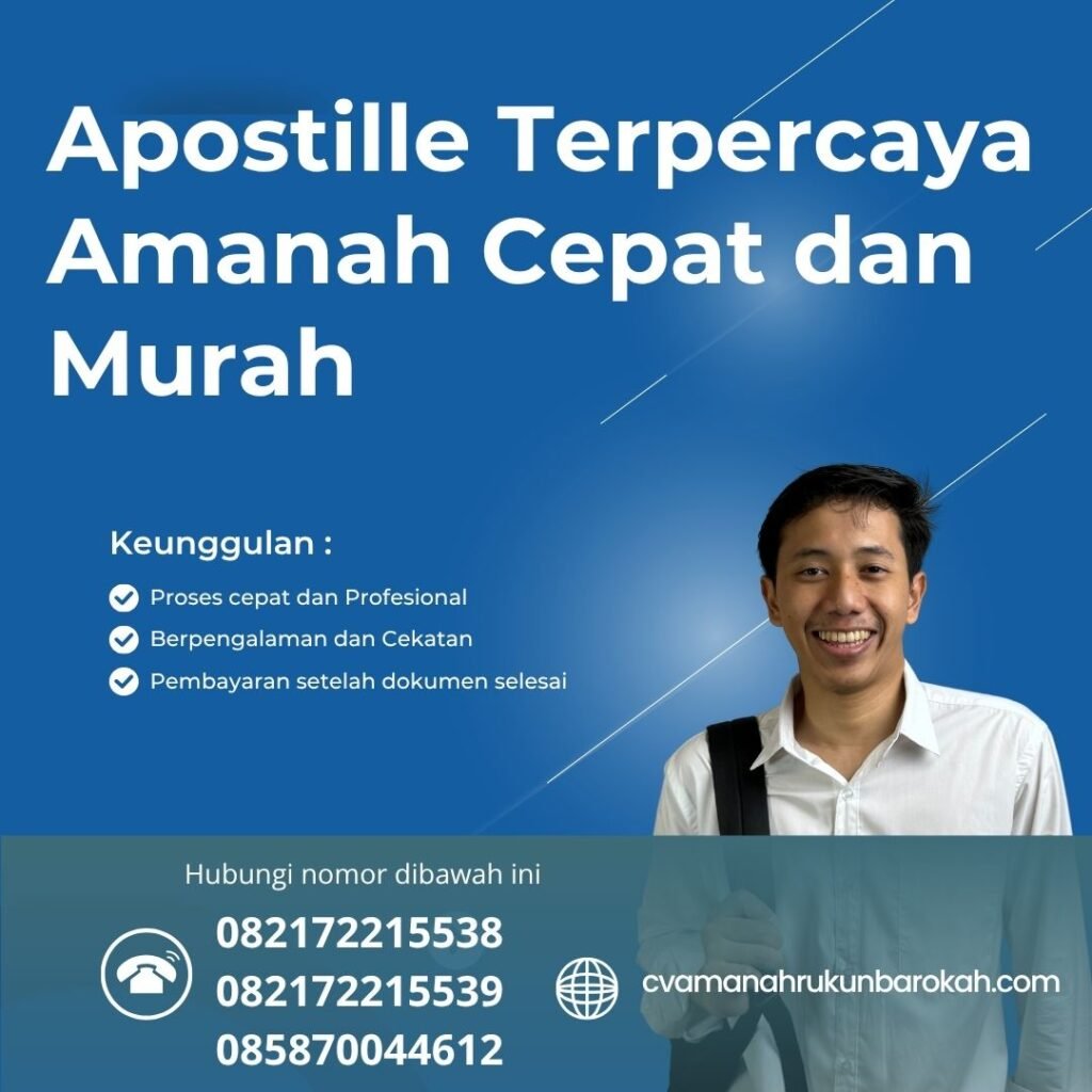 Apostille terpercaya amanah cepat dan murah