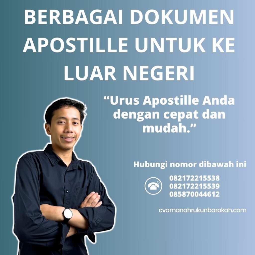 Berbagai dokumen apostille untuk ke luar negeri