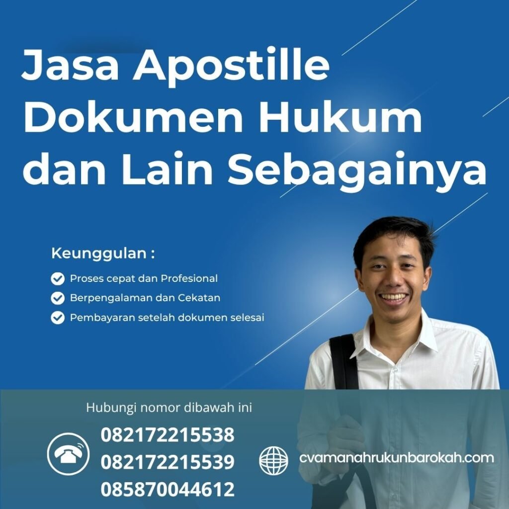 Jasa apostille dokumen hukum dan lain sebagainya