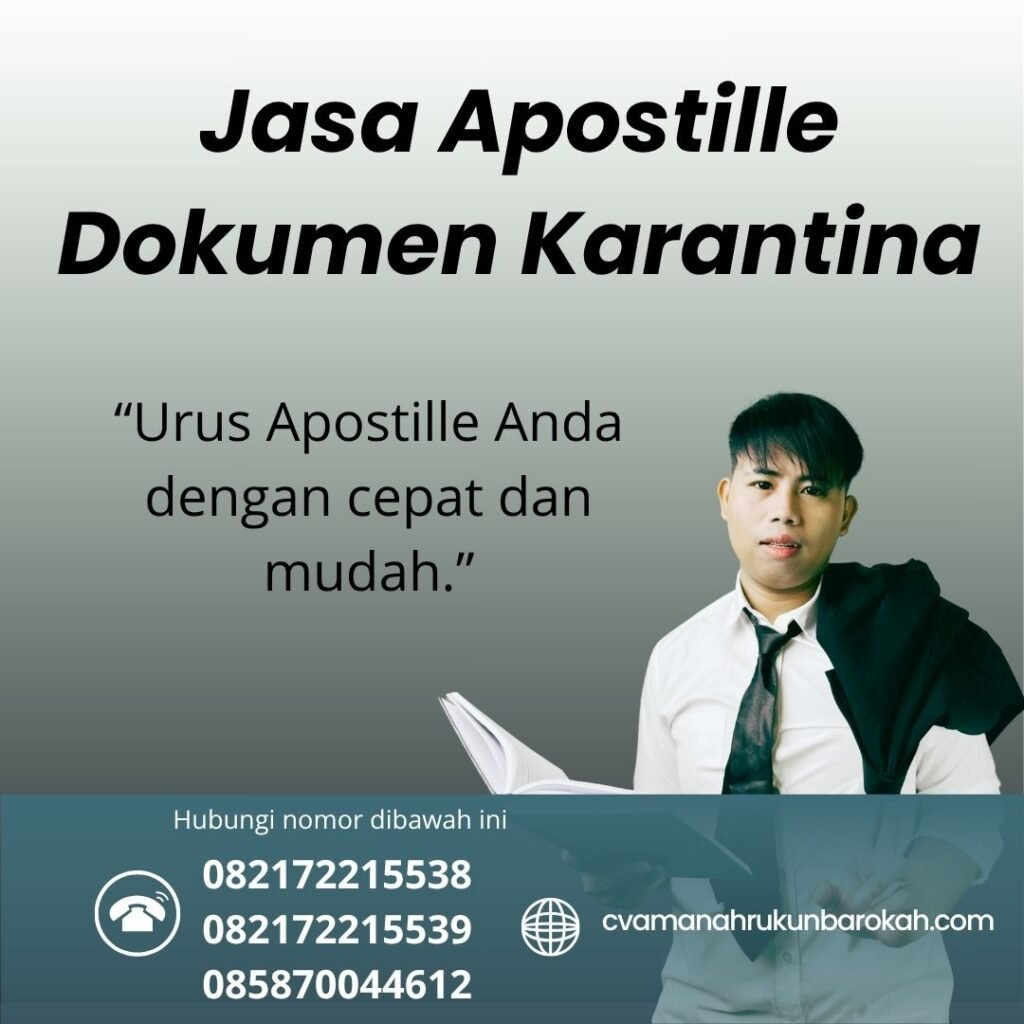 Jasa Apostille Dokumen Karantina Jasa apostille dokumen karantina
