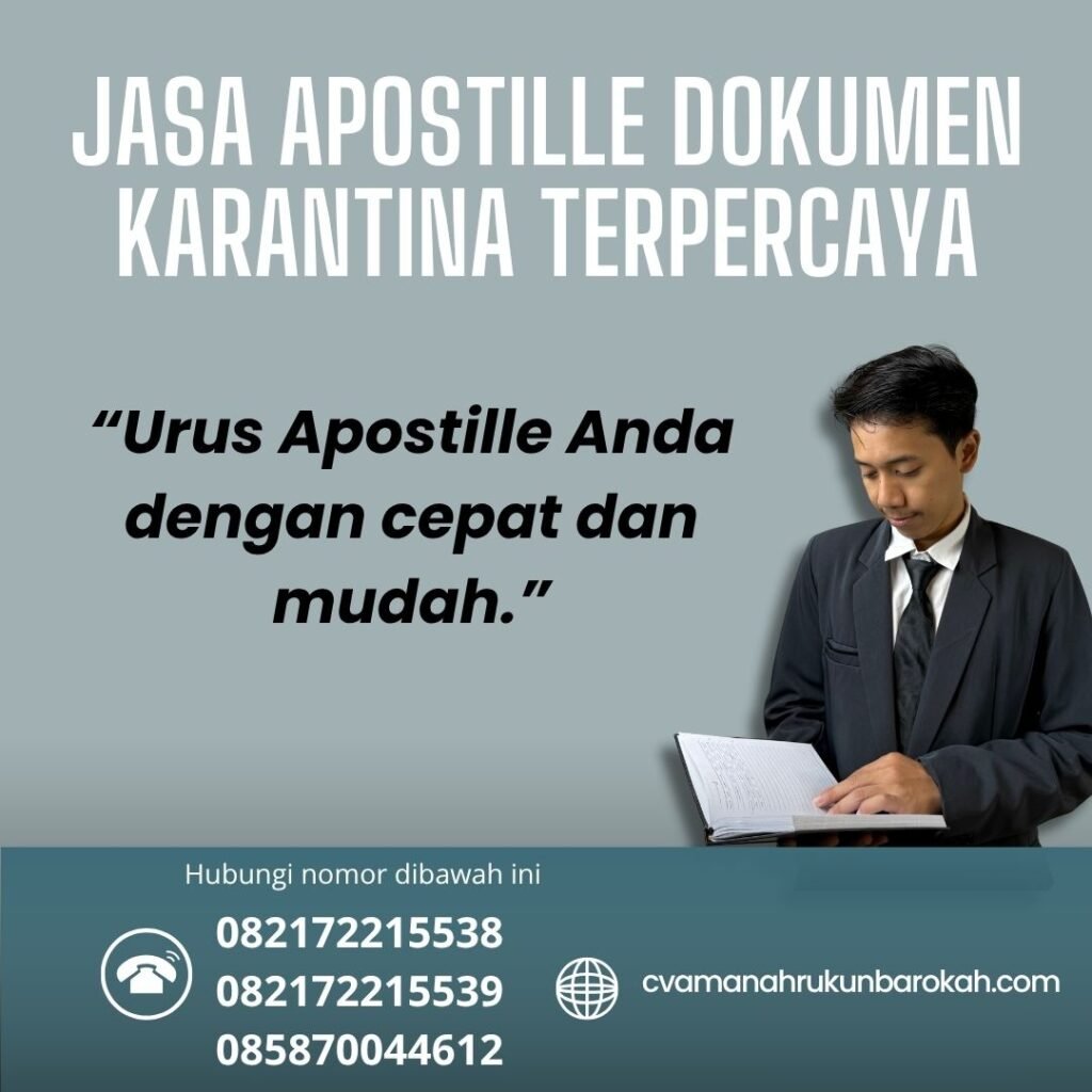 Jasa apostille dokumen karantina terpercaya