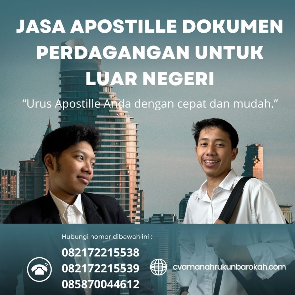 Jasa apostille dokumen perdagangan untuk luar negeri