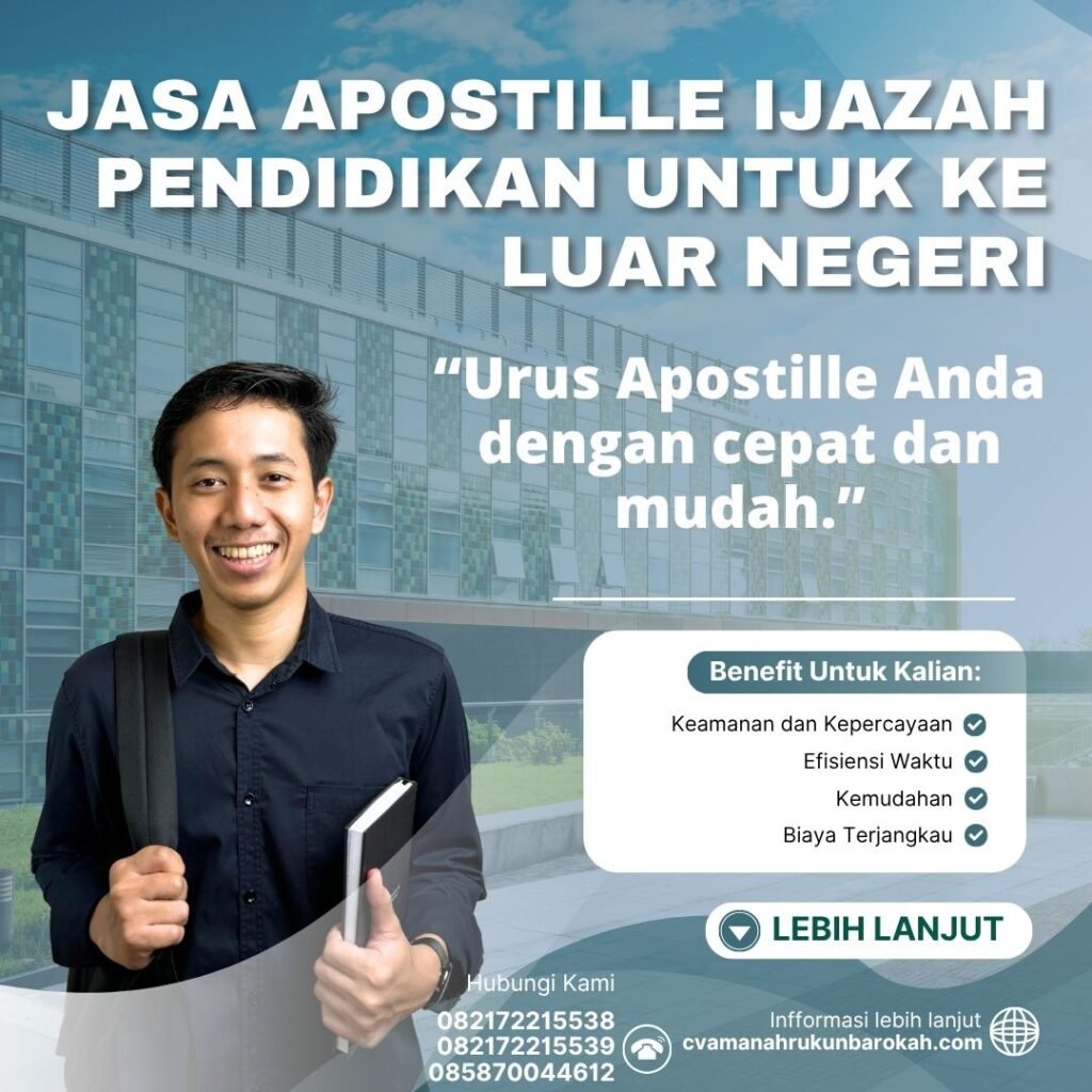 Jasa apostille ijazah pendidikan untuk ke luar negeri