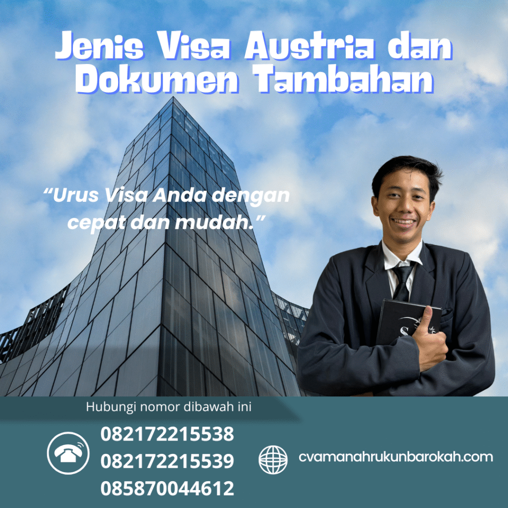 Jenis Visa Austria dan Dokumen Tambahan Jenis visa austria dan dokumen tambahan