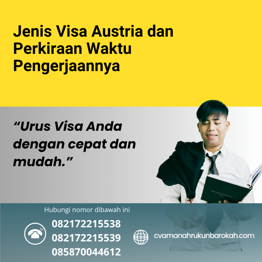Jenis Visa Austria dan Perkiraan Waktu Pengerjaannya Jenis visa austria dan perkiraan waktu pengerjaannya