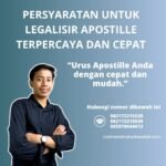 Persyaratan untuk legalisir apostille terpercaya dan cepat