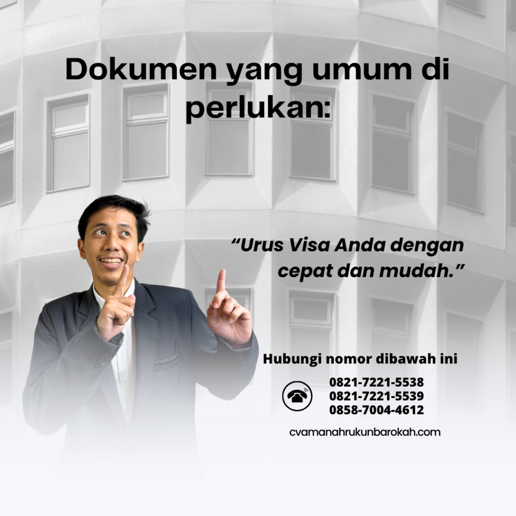 Dokumen yang umum di perlukandokumen visa transportasi barang