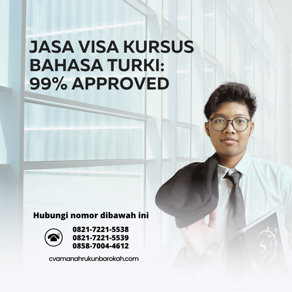 Jasa visa kursus bahasa turki 99% approved