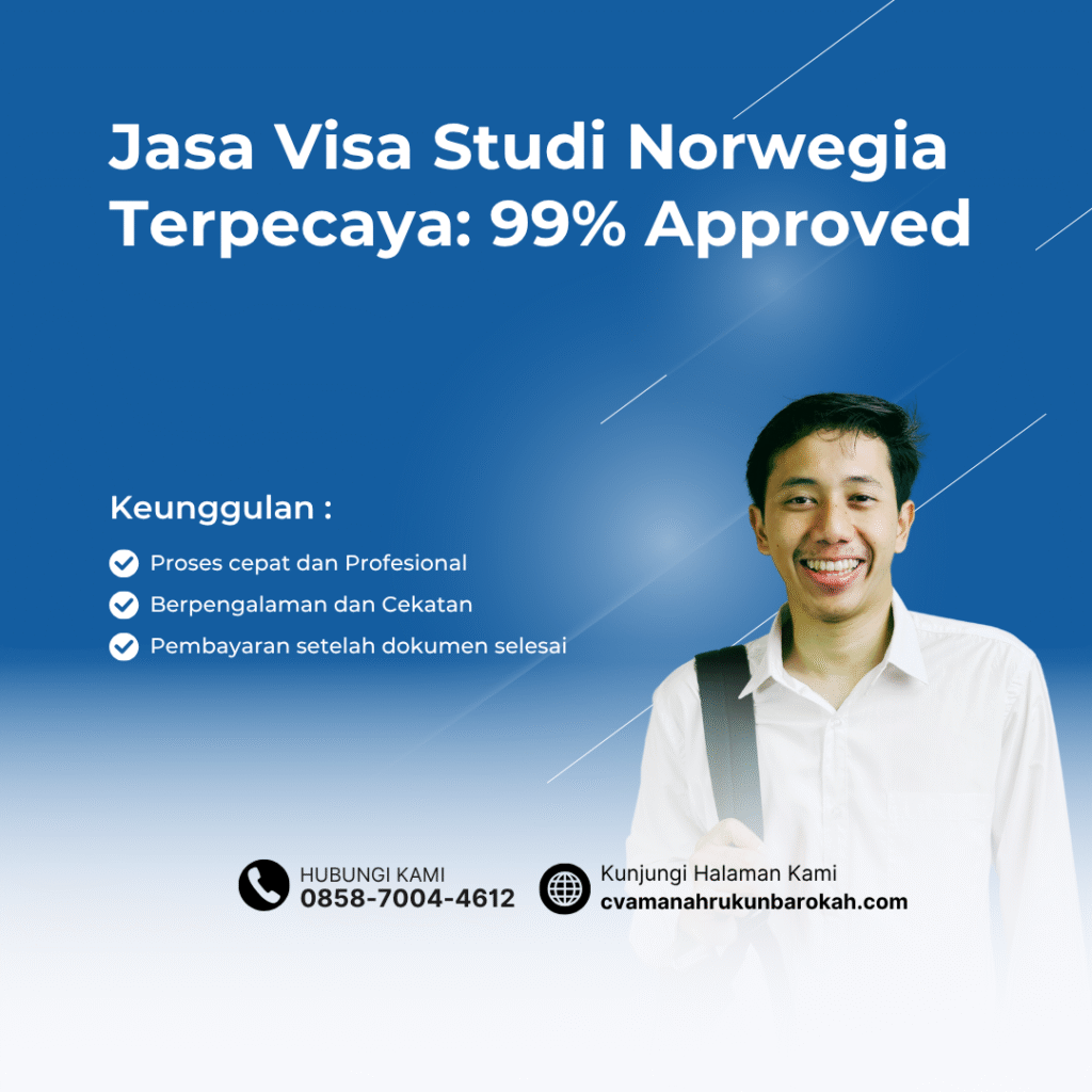 Jasa visa studi norwegia terpecaya 99% approved