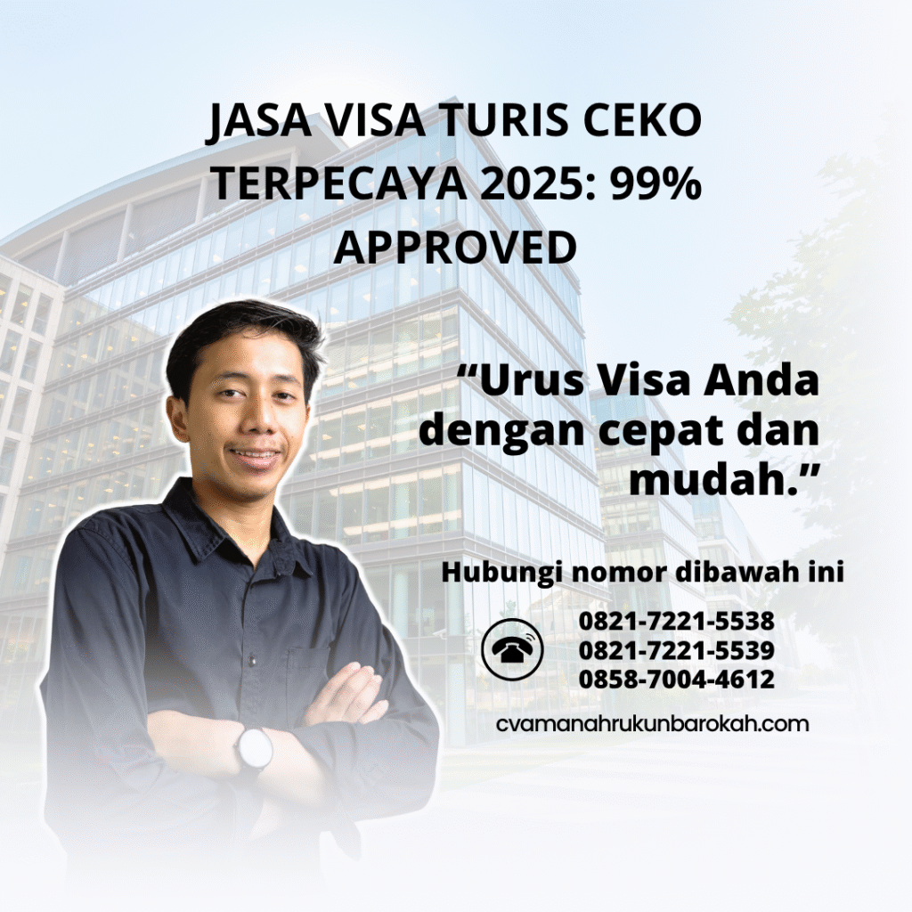 Jasa visa turis ceko terpecaya 2025 99% approved