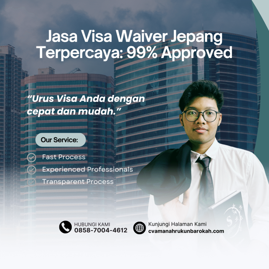 Jasa visa waiver jepang terpercaya 99% approved