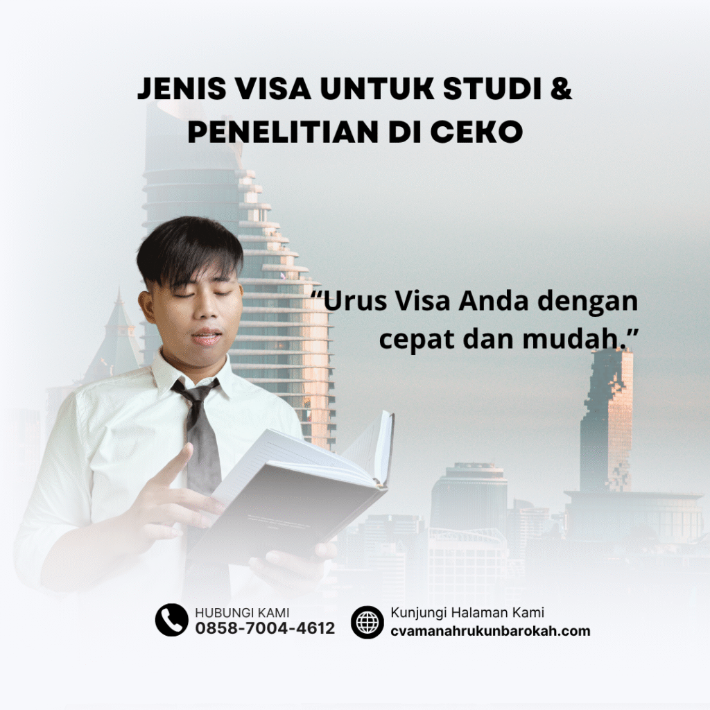 Jenis visa untuk studi & penelitian di ceko