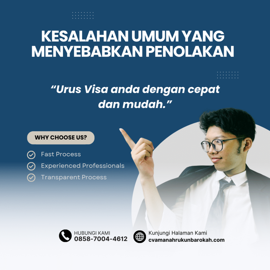 Kesalahan umum yang menyebabkan penolakan