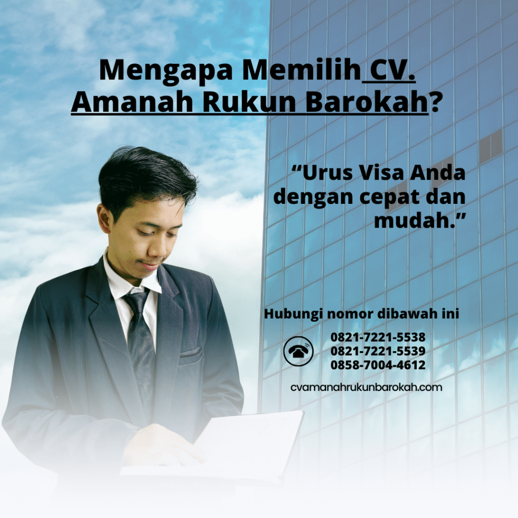 Mengapa memilih cv. amanah rukun barokahvisa pelajar amerikavisa kerja amerika visa awak kapal kerja bawahan italia 99% approved