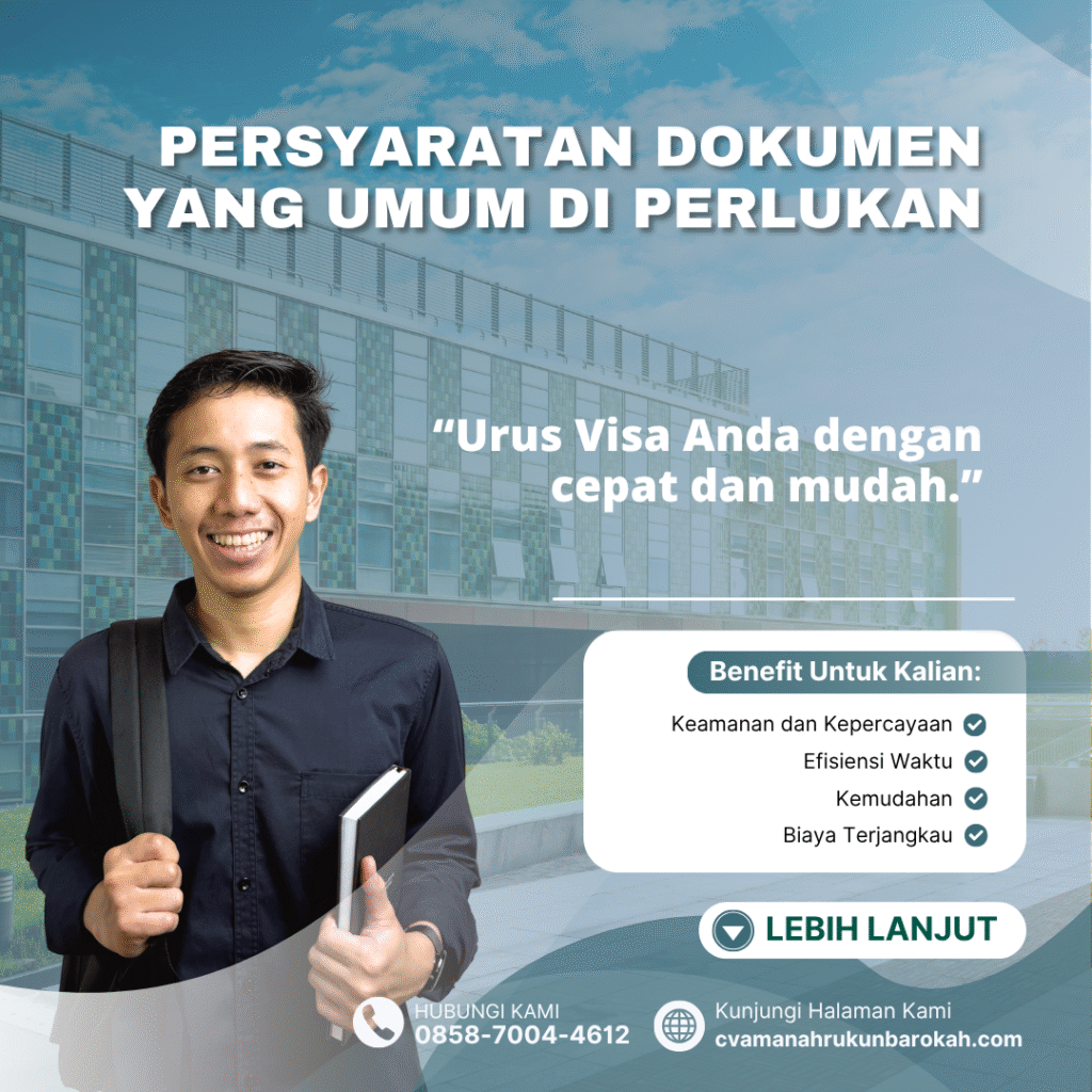 Persyaratan Dokumen yang Umum Di perlukan Persyaratan dokumen yang umum di perlukan