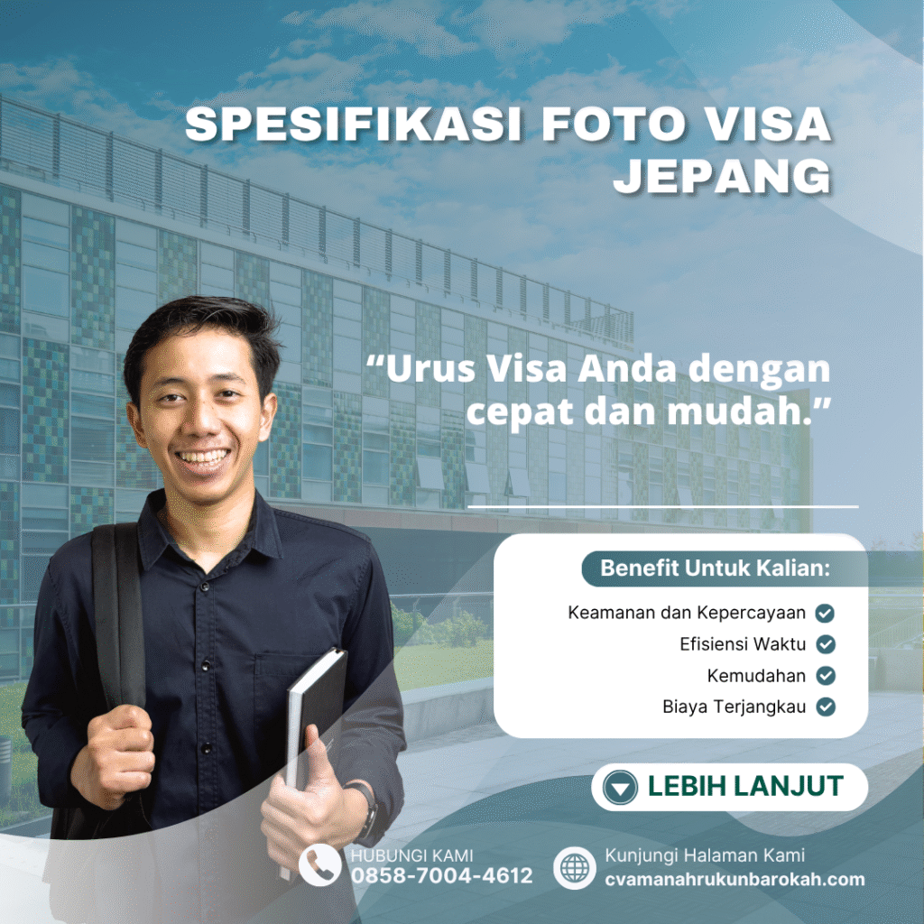 Spesifikasi foto visa jepang