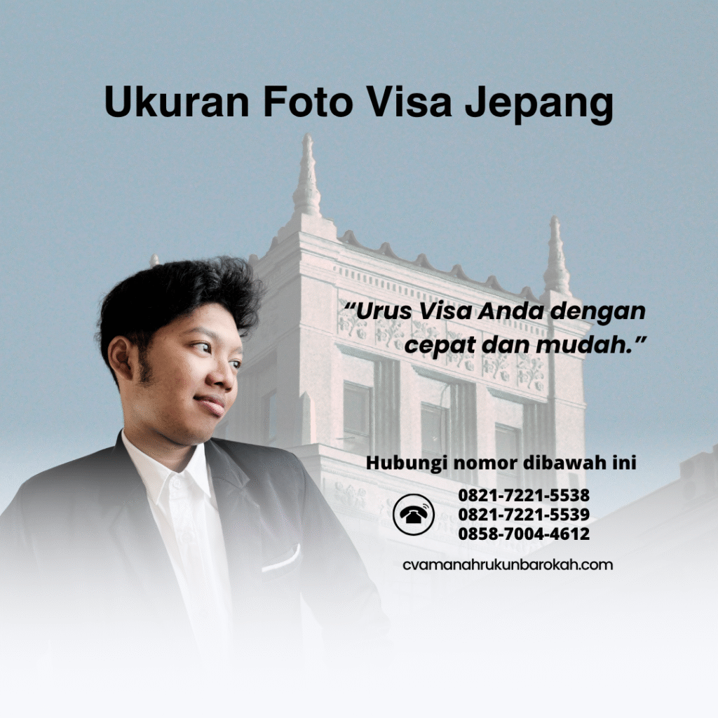 Ukuran foto visa jepang