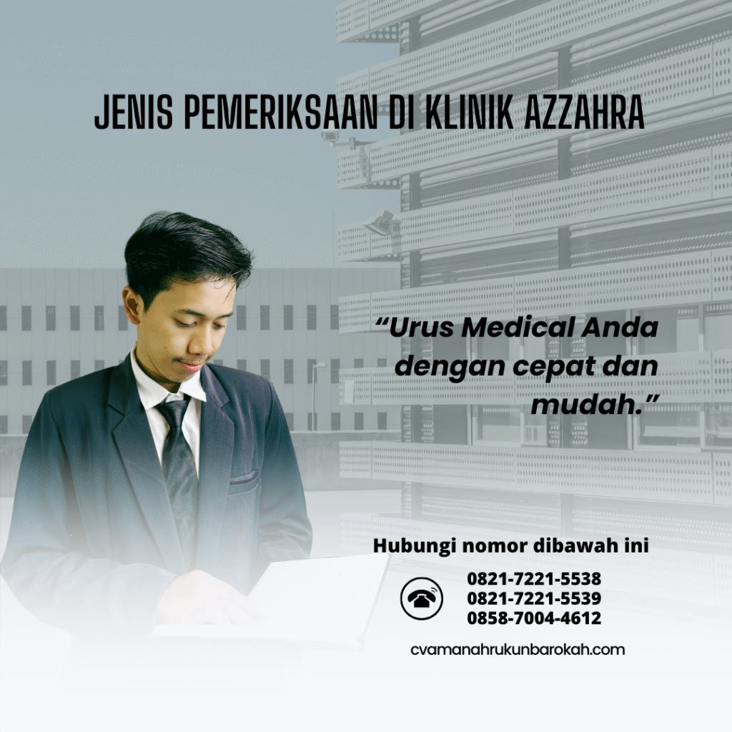 Jenis Pemeriksaan di Klinik Azzahra (2) Jenis pemeriksaan di klinik azzahra (2)