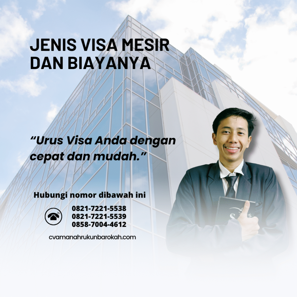 Jenis visa mesir dan biayanya