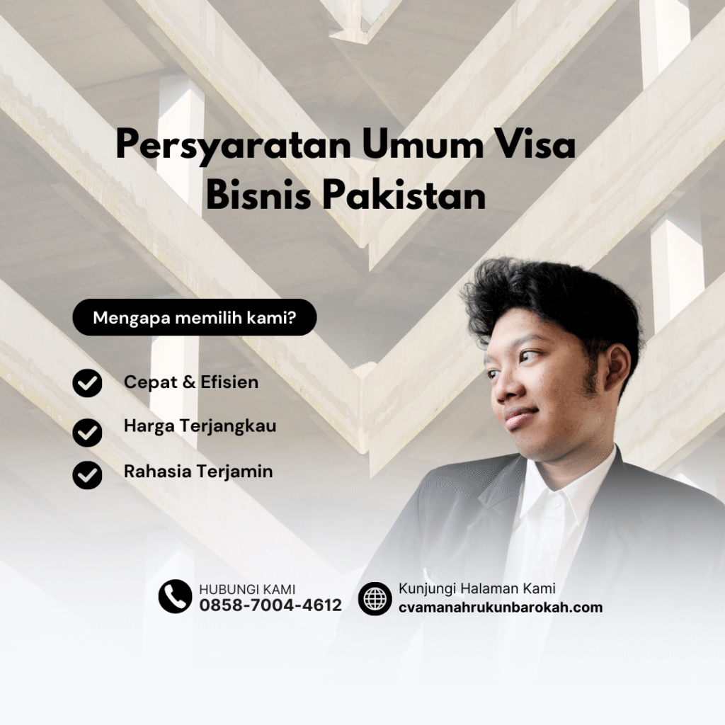 Persyaratan umum visa bisnis pakistan