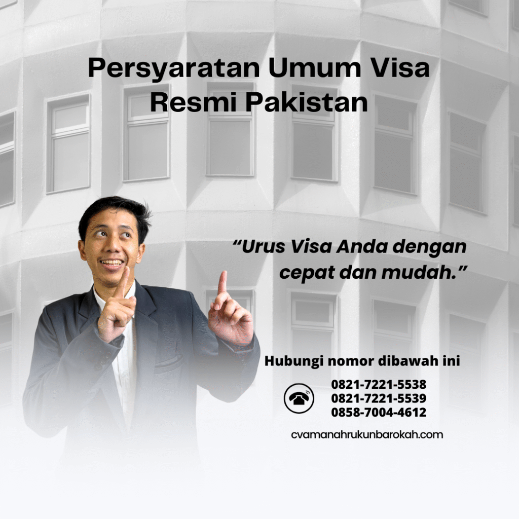 Persyaratan umum visa resmi pakistan
