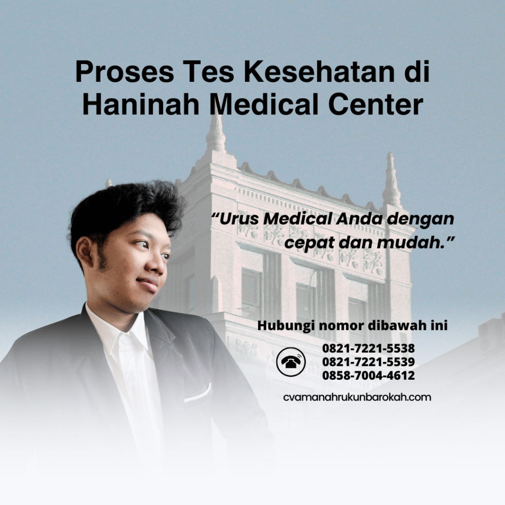 Proses tes kesehatan di haninah medical center